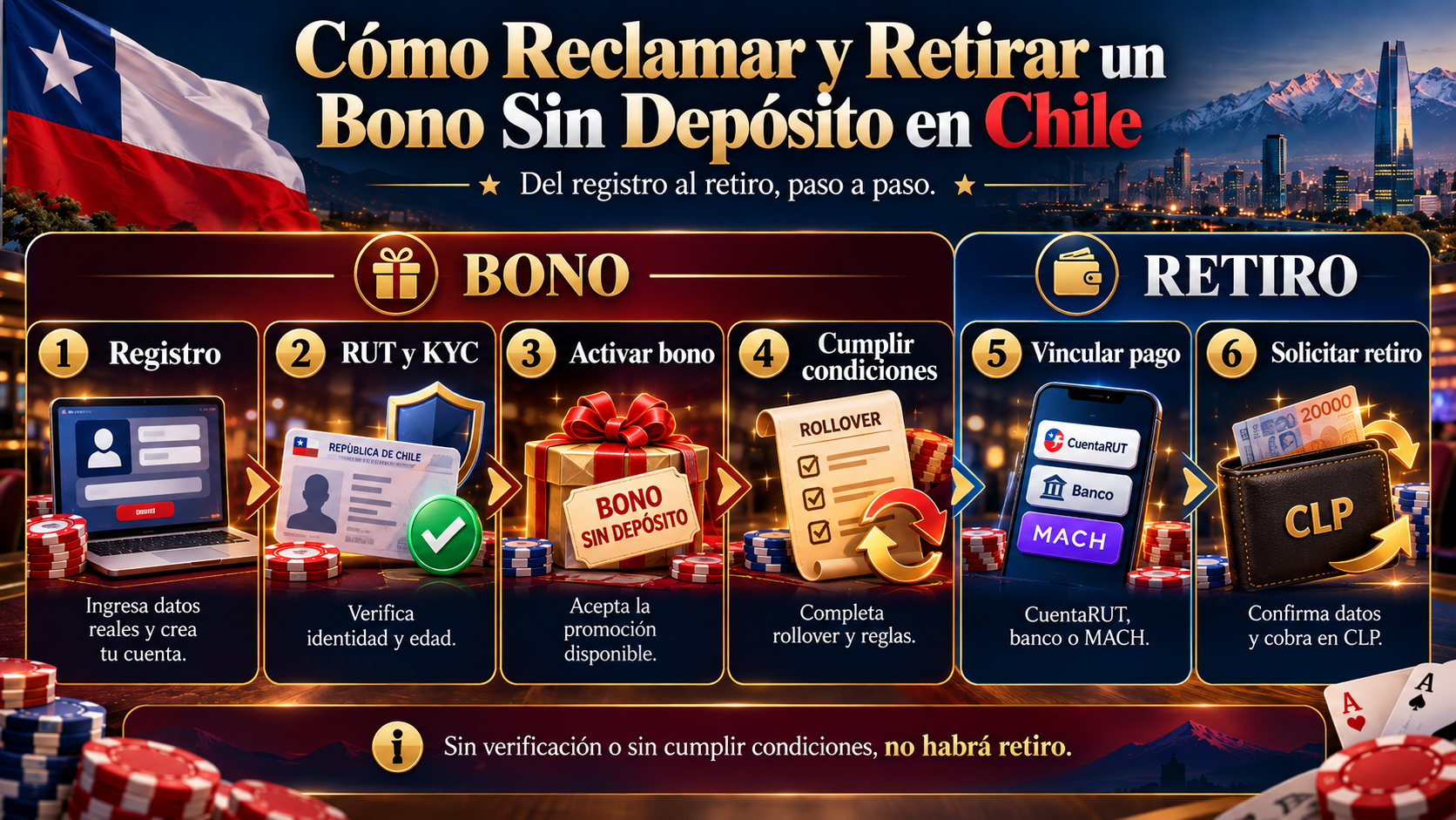 Guía de Bonos de Casino Sin Depósito en Chile 2026